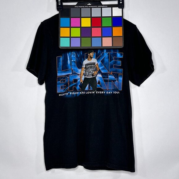 Luke Bryan Huntin Fishin & Lovin Every Day 2017 Tour Black T Shirt Size S - Picture 13 of 13